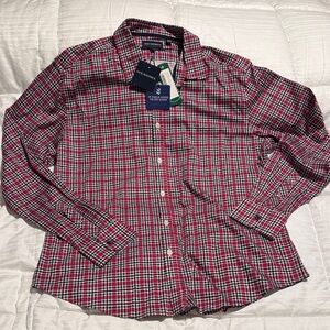 Stylish Red and Blue Plaid Men's Shirt